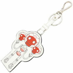 Prada Keychain Robot Monkey Charm Saffiano Multicolor Ivory White Red Silver 2TL292 PRADA Leather Keyring Key Hook Bag SAFFIANO MONKEY YY-11976