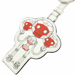 Prada Keychain Robot Monkey Charm Saffiano Multicolor Ivory White Red Silver 2TL292 PRADA Leather Keyring Key Hook Bag SAFFIANO MONKEY YY-11976