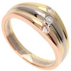 Cartier Three-Color Diamond Ring, K18 Yellow Gold/K18PG/K18WG, Women's CARTIER