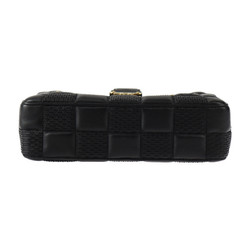 LOUIS VUITTON Louis Vuitton Troca MM Damier Shoulder Bag M59114 Lamb Leather Black