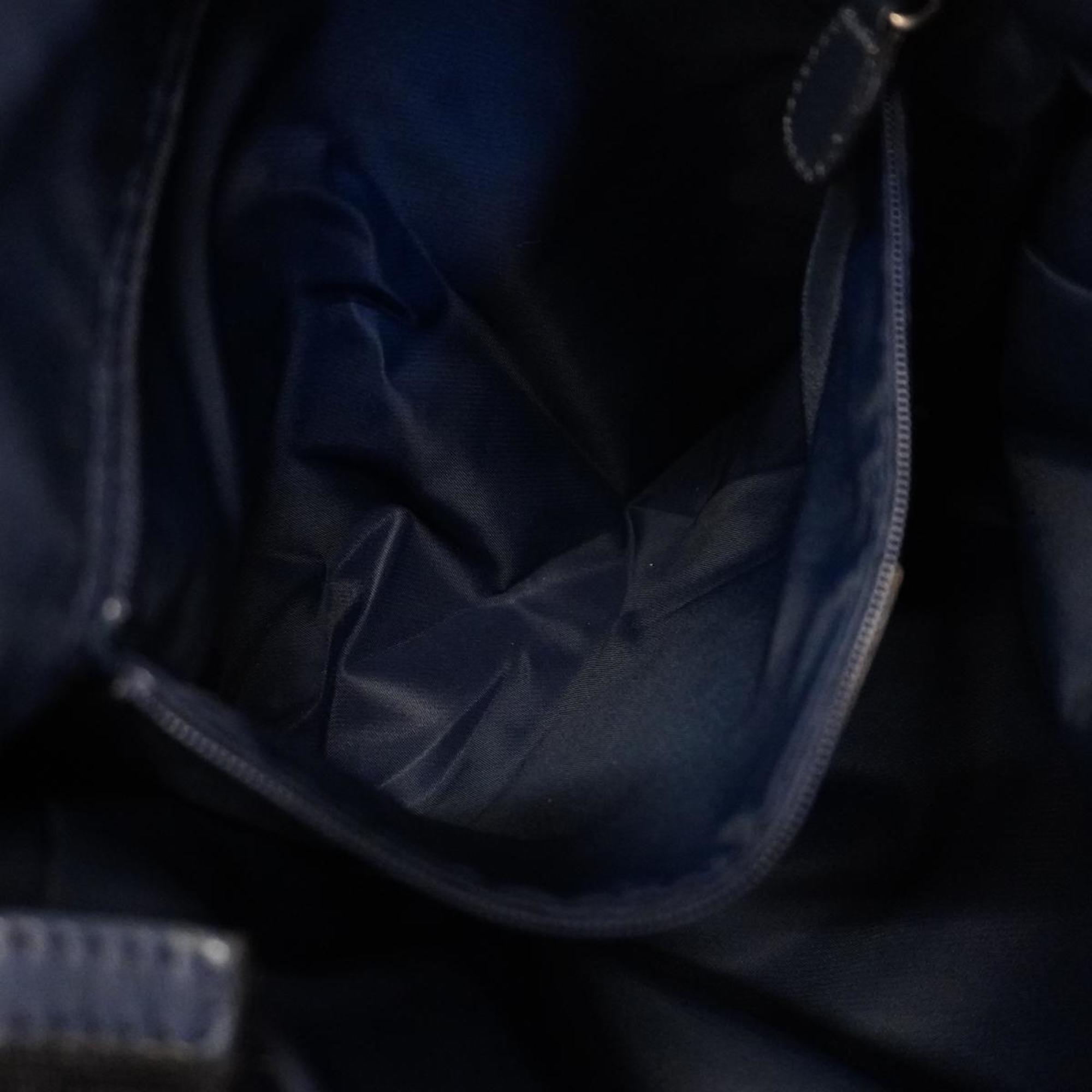 Christian Dior Shoulder Bag Trotter Canvas Navy Black Women's