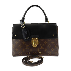 LOUIS VUITTON Louis Vuitton One Handle Flap Bag MM Handbag M43125 Monogram Canvas Calf Brown Black Shoulder