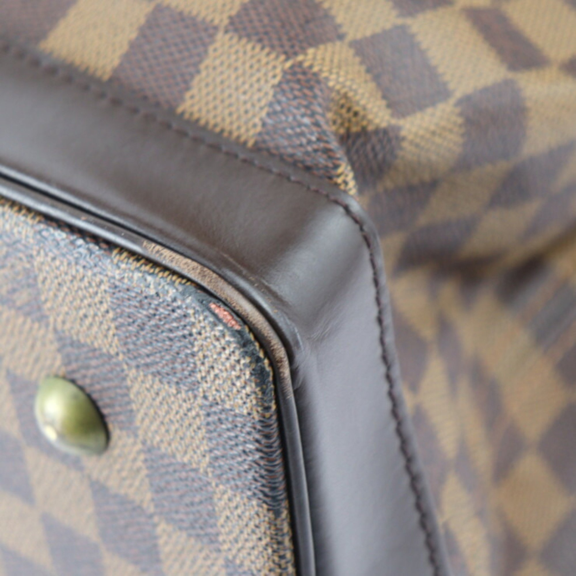 LOUIS VUITTON Louis Vuitton West End PM Boston Bag N41130 Damier Canvas Calf Ebene Brown Shoulder