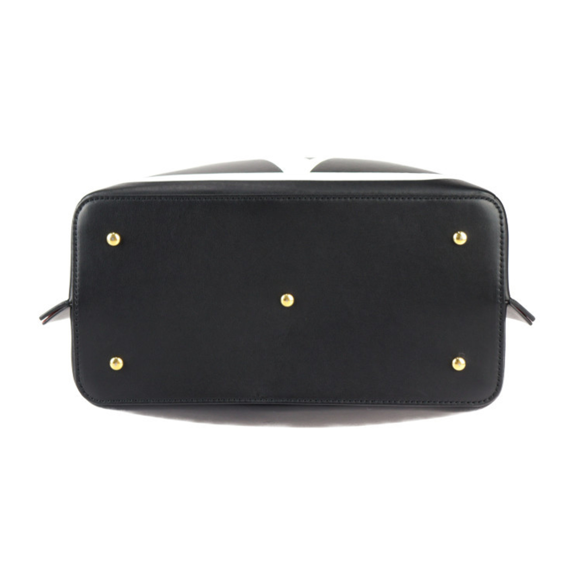 Valentino Garavani V Escape Small Tote Handbag RW0B0E00RRX Calf Leather Black White Shoulder Bag Studs