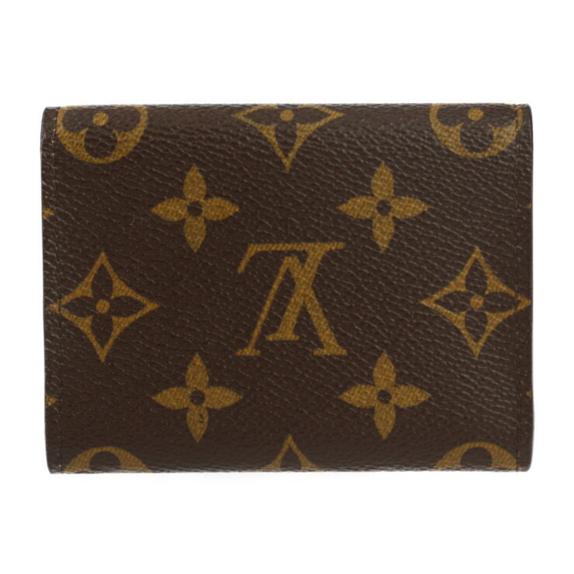 LOUIS VUITTON Louis Vuitton Envelope Carte de Visite Card Case M63801 Monogram Canvas Leather Brown Business Holder