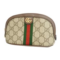 Gucci Pouch Ophidia Leather Brown Women's