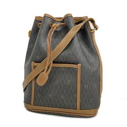 Christian Dior Shoulder Bag Honeycomb Leather Brown Women's