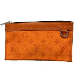 Louis Vuitton Clutch Bag Taiga Rama Pochette Discovery PM M30435 Volcano Orange Men's