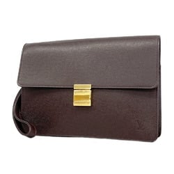Louis Vuitton Clutch Bag Taiga Selenga M30786 Acajou Men's