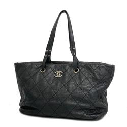 CHANEL Tote Bag Wild Stitch On The Road Leather Black Women's
