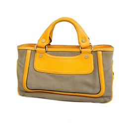Celine handbag boogie bag canvas leather orange brown champagne ladies