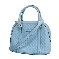 Gucci Handbag Micro Guccissima 449654 Leather Light Blue Champagne Women's