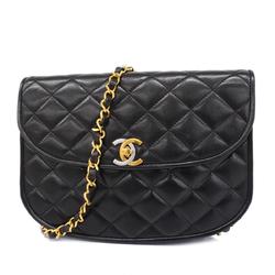 Chanel Shoulder Bag Matelasse Paris Limited Chain Lambskin Black Women's