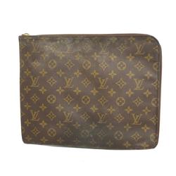Louis Vuitton Clutch Bag Monogram Poche Document M53456 Brown Men's Women's