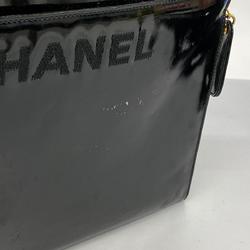 Chanel Tote Bag Patent Leather Black Women's