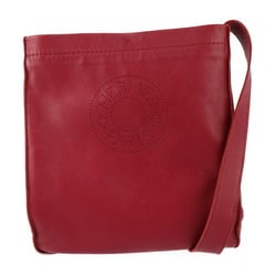 HERMES Hermes Cru de Celle Serie Shoulder Bag Lambskin Rouge Bordeaux Pochette □N Stamp