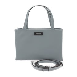 Kate Spade Sam Icon KSNY Small Tote Handbag KB139 403 Recycled Nylon x Leather Blue Gray Shoulder Bag