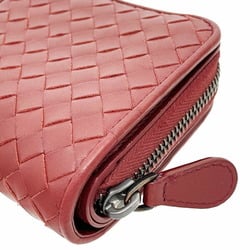 Bottega Veneta Wallet Intrecciato Round Leather Red 624048 BOTTEGA VENETA Bi-fold Compact MM-12563