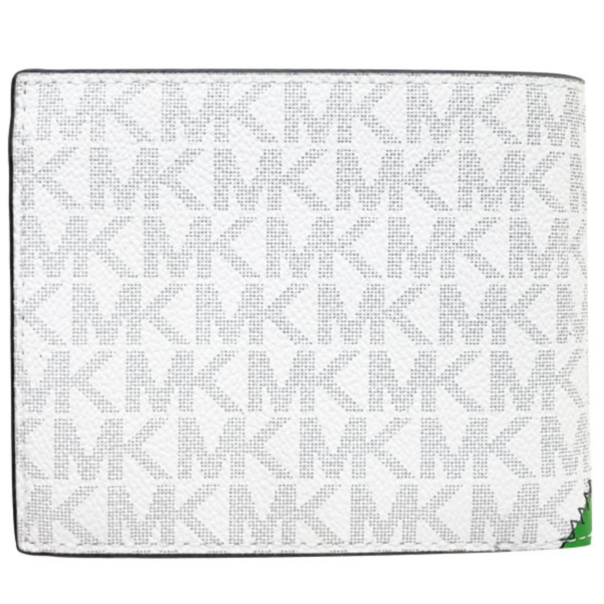 Michael Kors Wallet Cooper Signature Billfold Double Coin Pocket PVC Leather Palm Green 36R3LCOF3U MICHAEL KORS MK Bi-fold Compact Outlet COOPER NT-12449