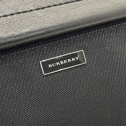 Burberry Second Bag Nylon Leather Black BURBERRY Plate Pouch Clutch Men's SYN-13133