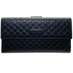 Gucci Long Wallet Micro Guccissima W Leather Black 449393 GUCCI GG Bi-fold Outlet TT-13261