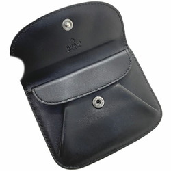 Gucci Coin Case Leather Black 95971 GUCCI Purse SYN-12562