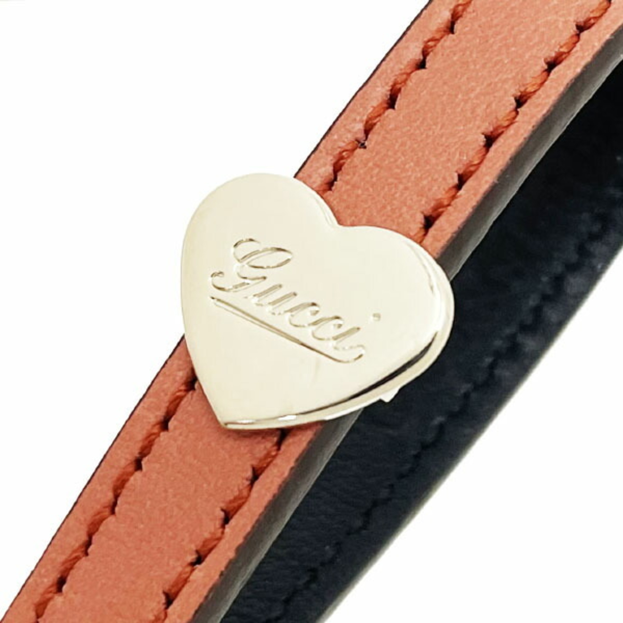 Gucci strap heart charm mobile phone leather coral pink 233172 GUCCI loop key holder hook KK-12786