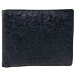 Burberry Wallet Bi-fold Leather Black BURBERRY Compact Men's TT-13275