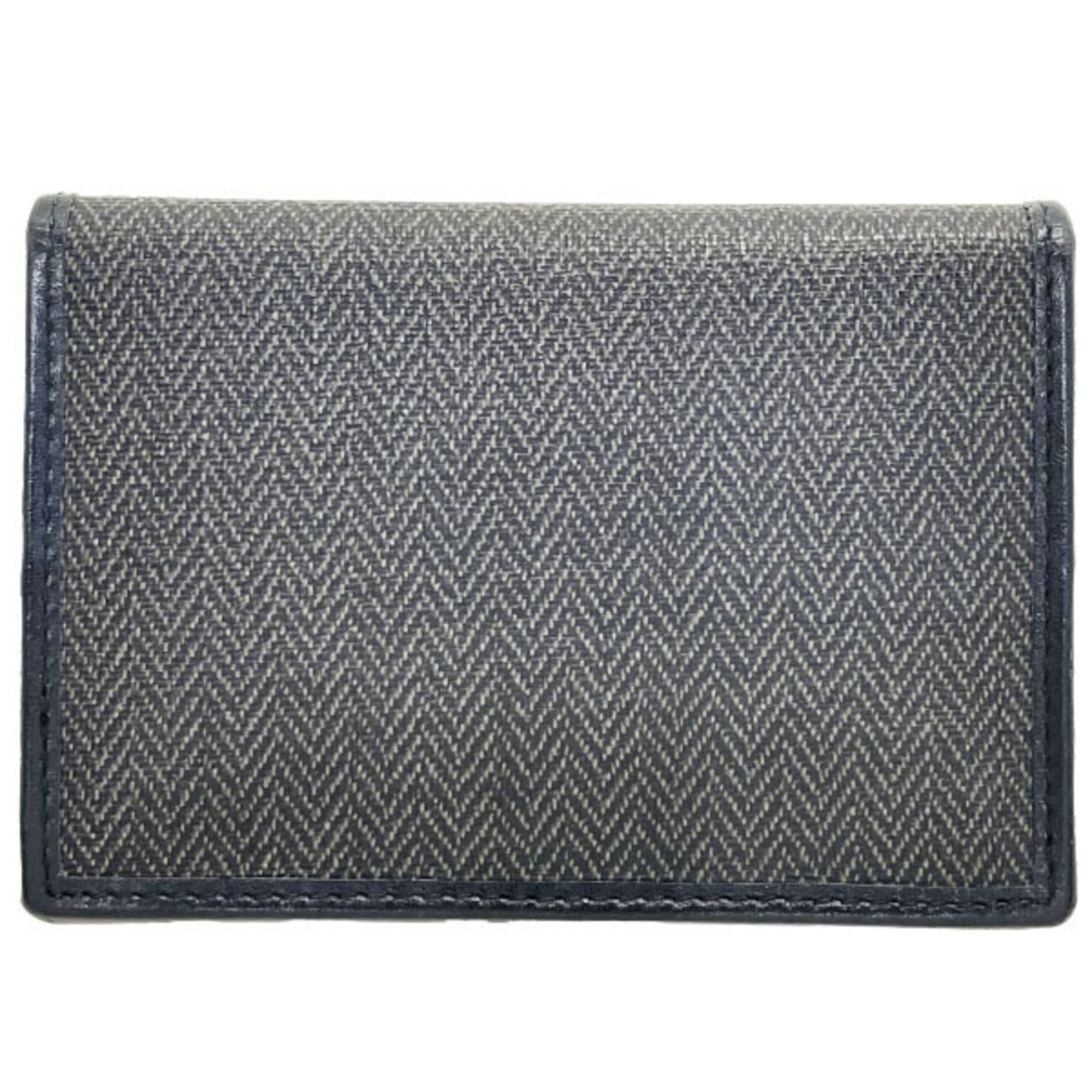 BVLGARI Card Case Weekend Business Holder PVC Leather Dark Gray Black 32588 IC Pass Men's AWTN-12750