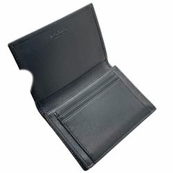 BVLGARI Card Case Weekend Business Holder PVC Leather Dark Gray Black 32588 IC Pass Men's AWTN-12750