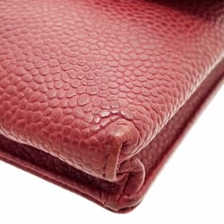 CHANEL Coco Mark Cigarette Case Caviar Skin Leather Red A13511 iQOS Pouch HH-13300