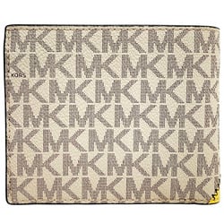 Michael Kors Wallet Cooper Signature Billfold Double Coin Pocket PVC Leather Yellow 36R3LCOF3U MICHAEL KORS MK Bi-fold Compact Outlet COOPER NT-12447