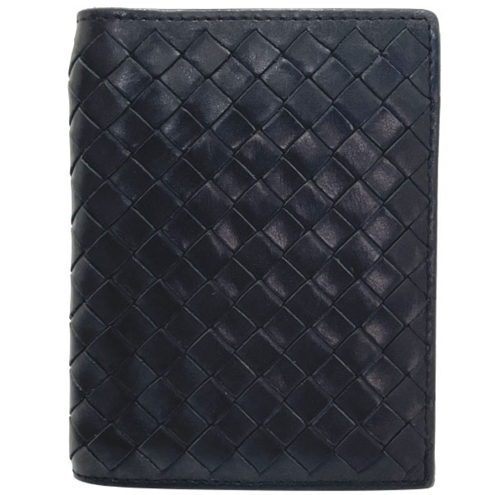 Bottega Veneta Wallet Intrecciato Bi-fold Leather Black 130683 BOTTEGA VENETA Chain Billfold Compact AA-12184