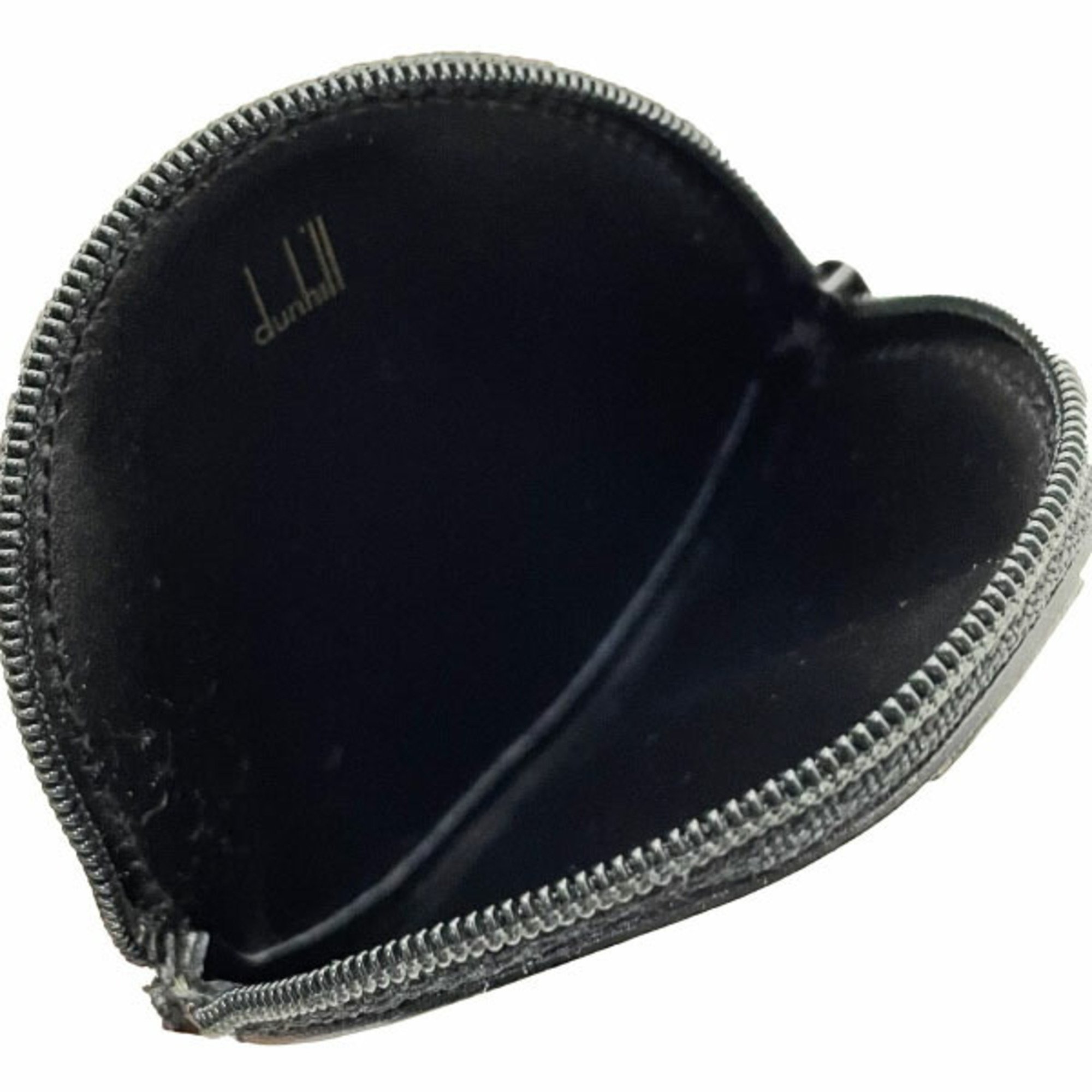 Dunhill coin case leather black dunhill round purse wallet men's KK-12620