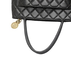 CHANEL Tote Bag Handbag Caviar Skin Reproduction Matte Black