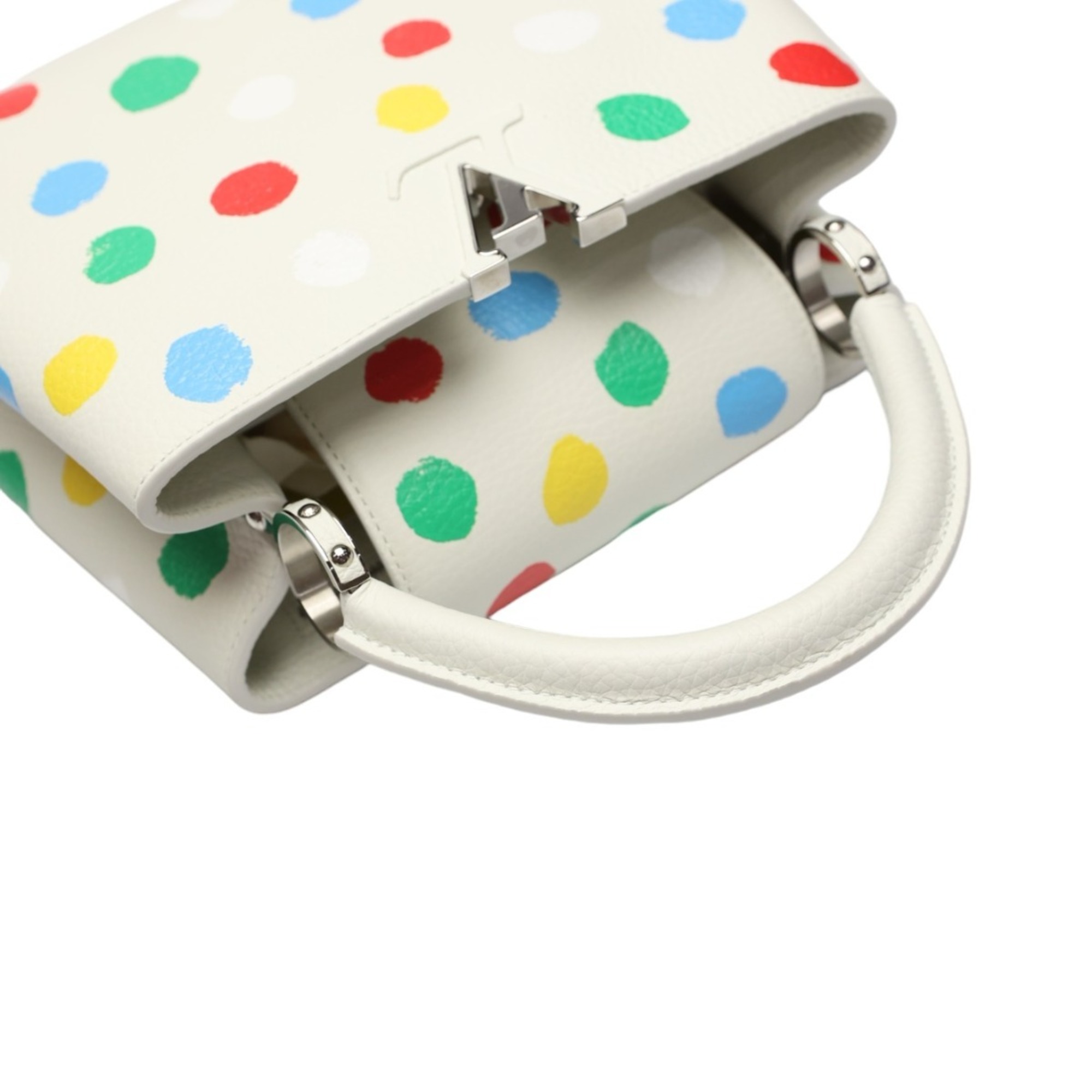 LOUIS VUITTON Shoulder Bag Handbag Painted Dot Capucines BB Yayoi Kusama M21637 White LV