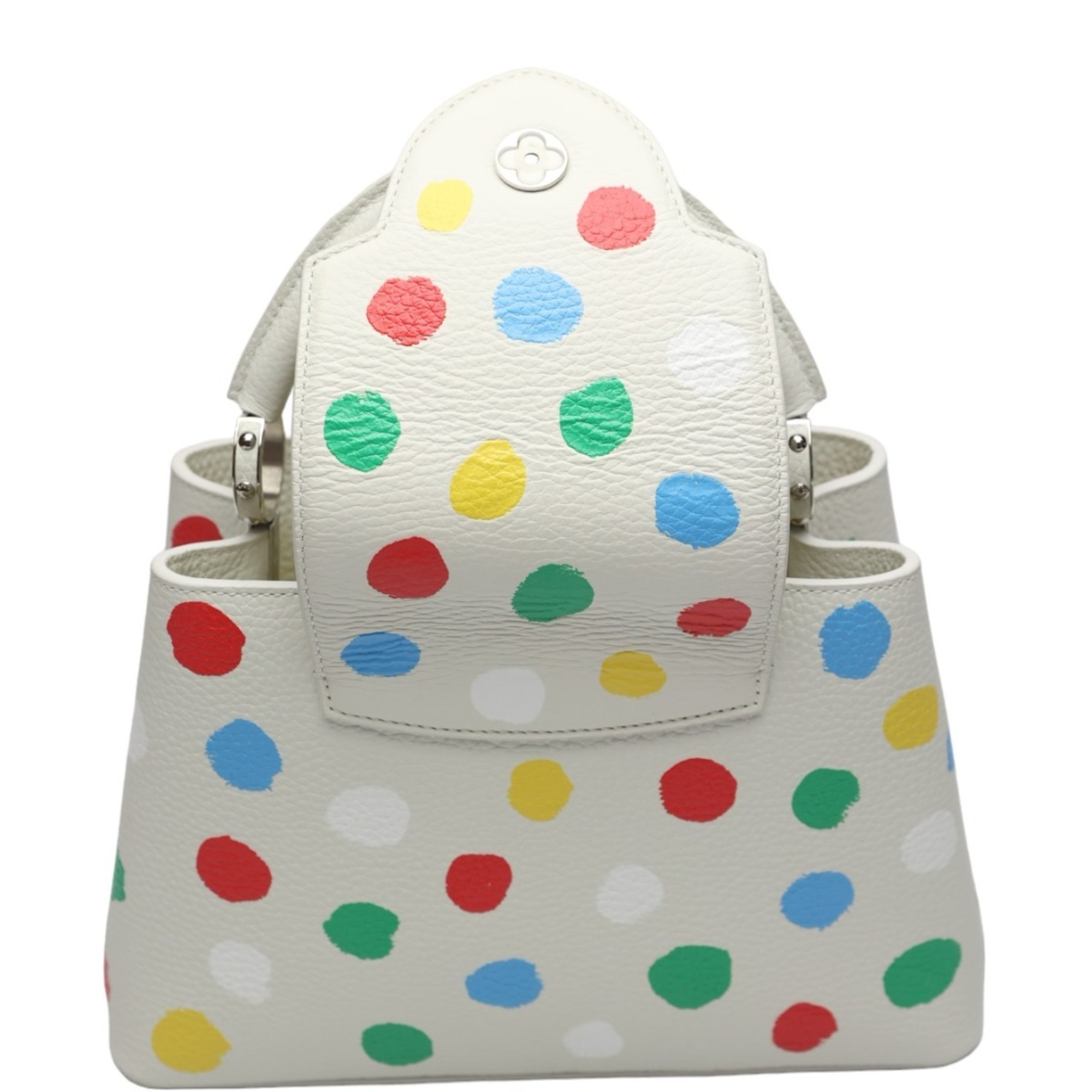 LOUIS VUITTON Shoulder Bag Handbag Painted Dot Capucines BB Yayoi Kusama M21637 White LV