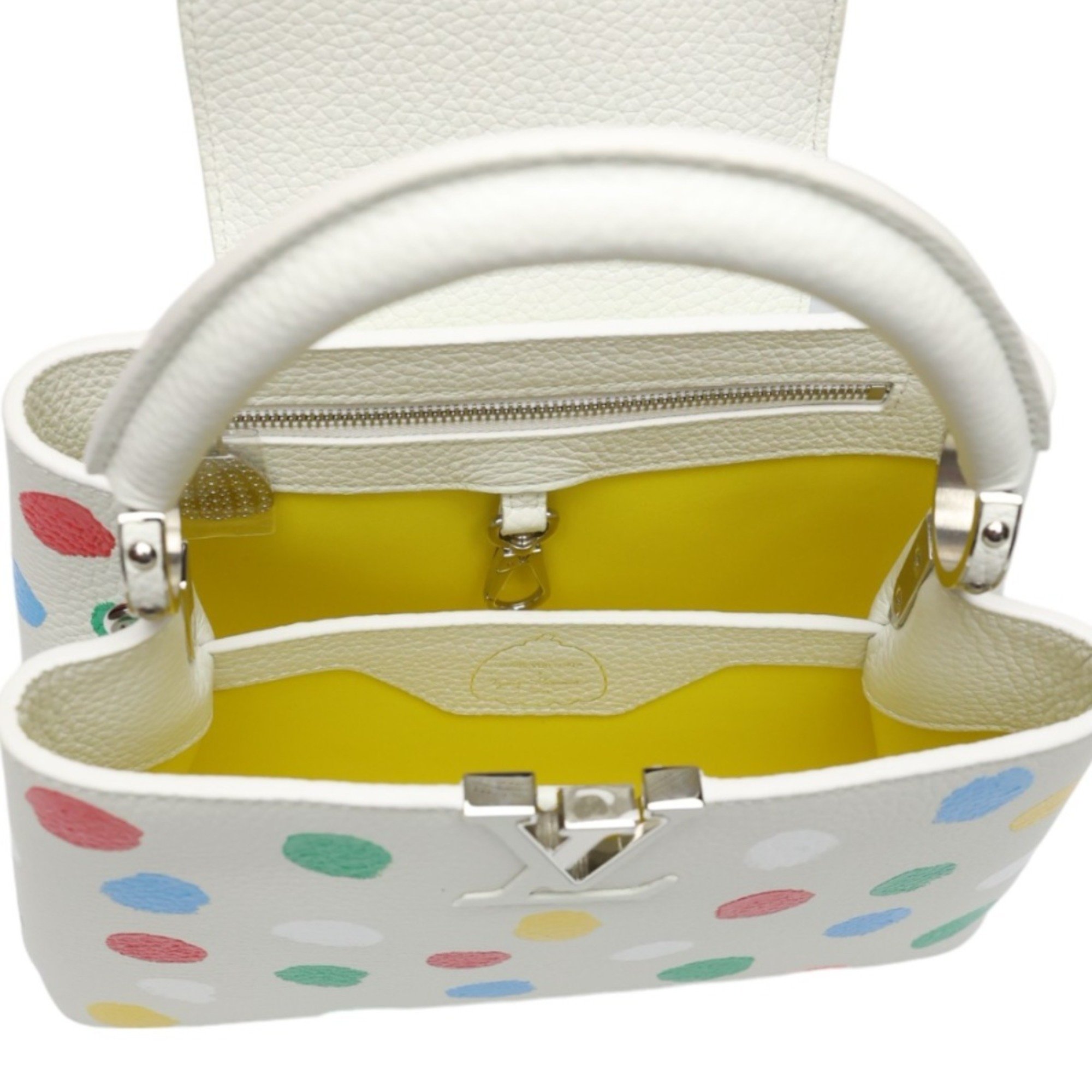 LOUIS VUITTON Shoulder Bag Handbag Painted Dot Capucines BB Yayoi Kusama M21637 White LV