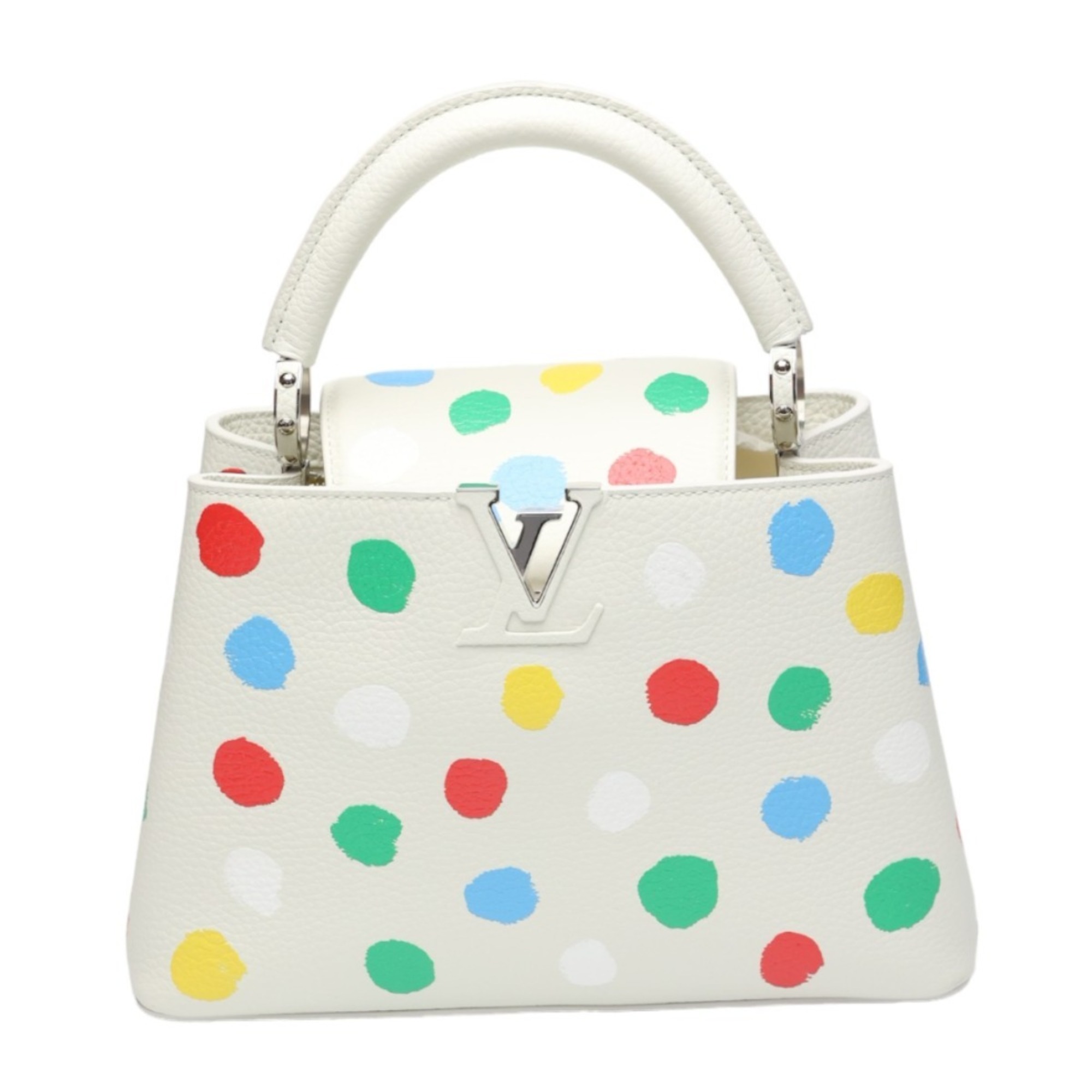 LOUIS VUITTON Shoulder Bag Handbag Painted Dot Capucines BB Yayoi Kusama M21637 White LV