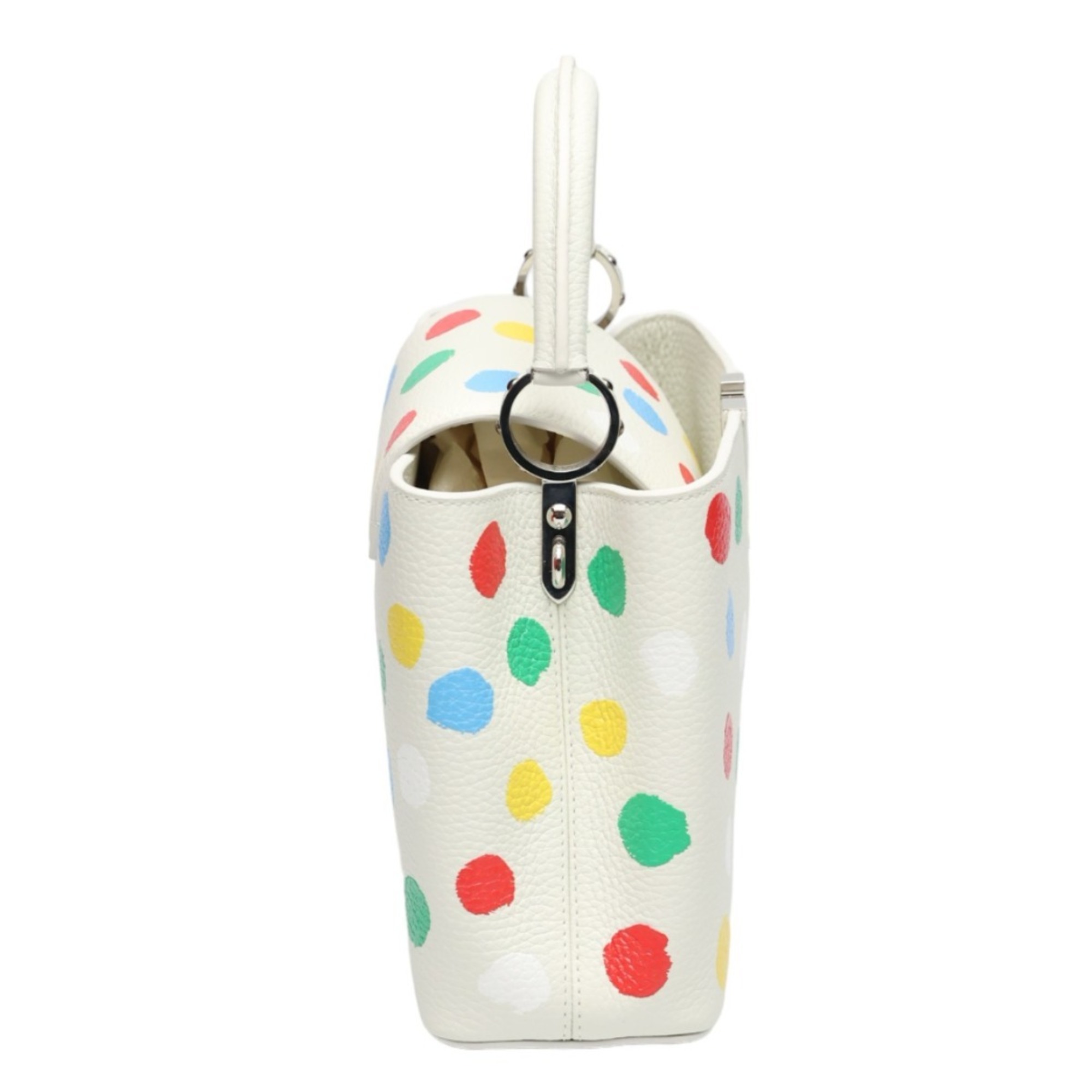 LOUIS VUITTON Shoulder Bag Handbag Painted Dot Capucines BB Yayoi Kusama M21637 White LV