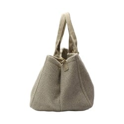 PRADA Tote Bag Canvas Canapa Beige