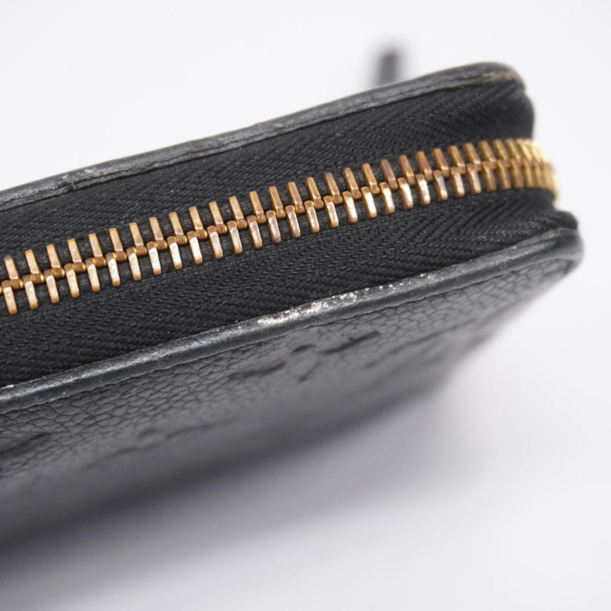 Louis Vuitton Long Wallet Monogram Empreinte Zippy M60571 Noir Ladies