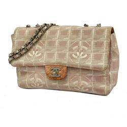 Chanel Shoulder Bag New Travel W Chain Nylon Pink Women's