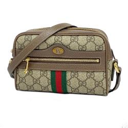 Gucci Shoulder Bag GG Supreme Sherry Line 517350 Brown Beige Women's