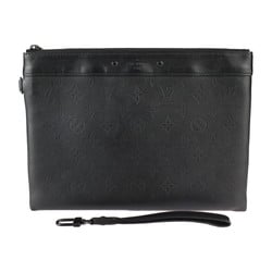 LOUIS VUITTON Louis Vuitton Pochette To Go Second Bag M81570 Monogram Shadow Black Wristlet Clutch Pouch