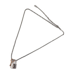 LOUIS VUITTON Louis Vuitton Pendant Valentine Padlock Necklace M01149 Metal Silver Pink Gold Gunmetal