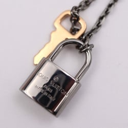 LOUIS VUITTON Louis Vuitton Pendant Valentine Padlock Necklace M01149 Metal Silver Pink Gold Gunmetal