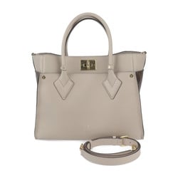 LOUIS VUITTON Louis Vuitton On My Side MM Handbag M58485 Calf Monogram Canvas Beige Brown Tote Shoulder Bag