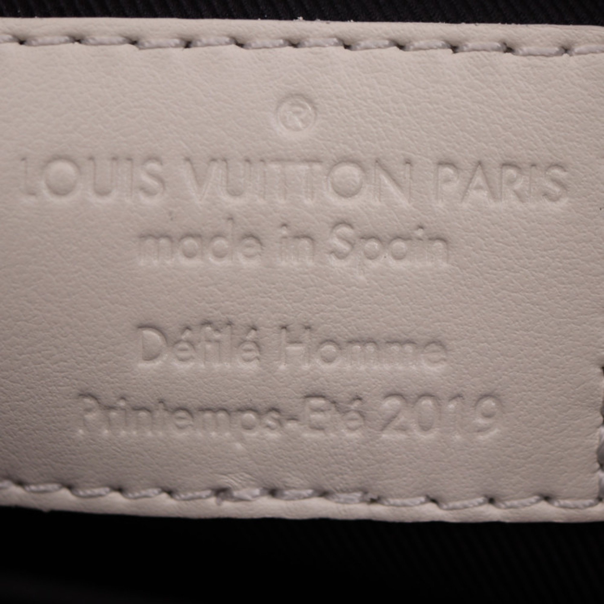 LOUIS VUITTON Louis Vuitton Sac Plat Virgil Abloh Monogram Tote Bag M53265 Taurillon Leather White Shoulder