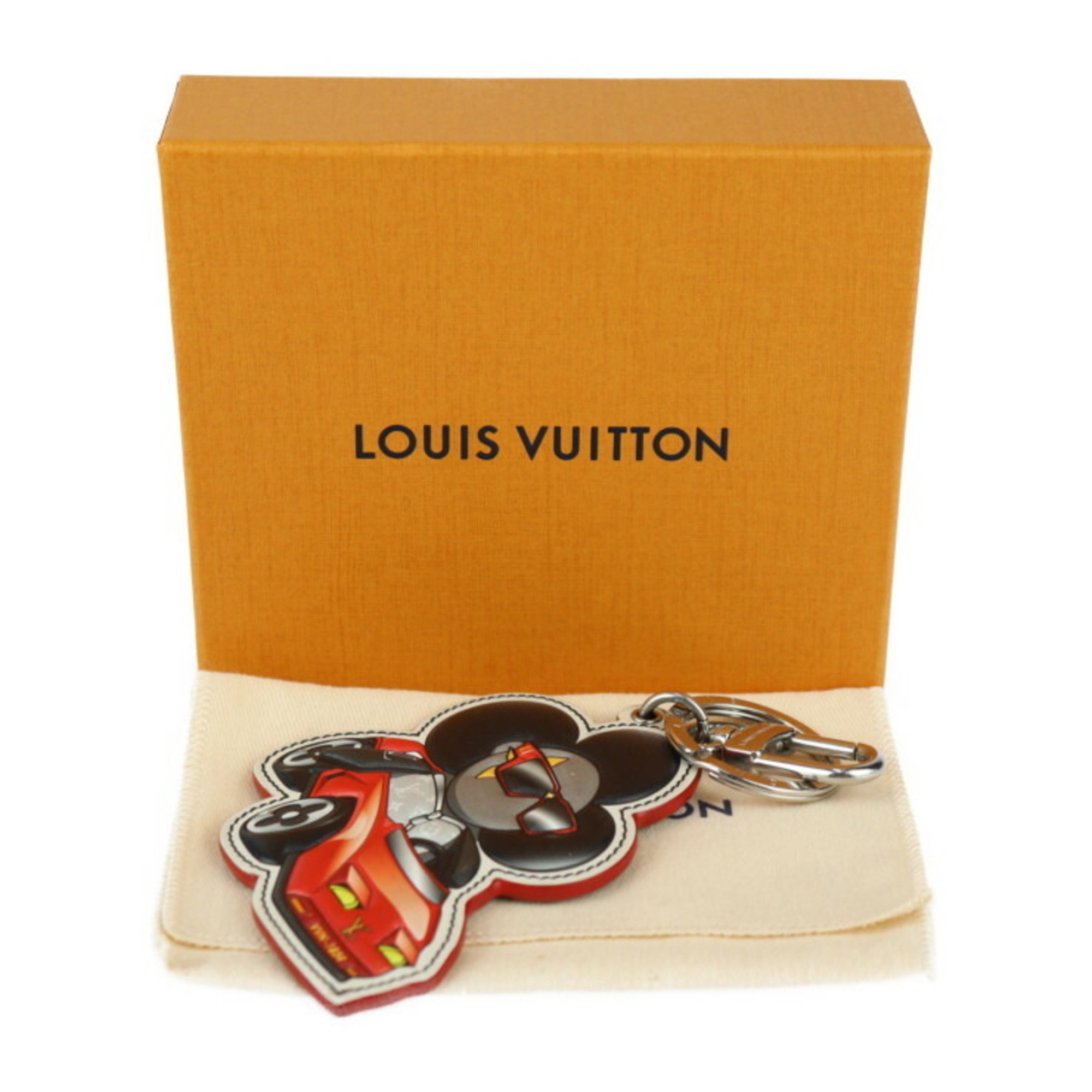 LOUIS VUITTON Louis Vuitton Sporty Car Vivienne Keychain M00960 Leather Monogram Eclipse Multicolor Black Keyring Bag Charm